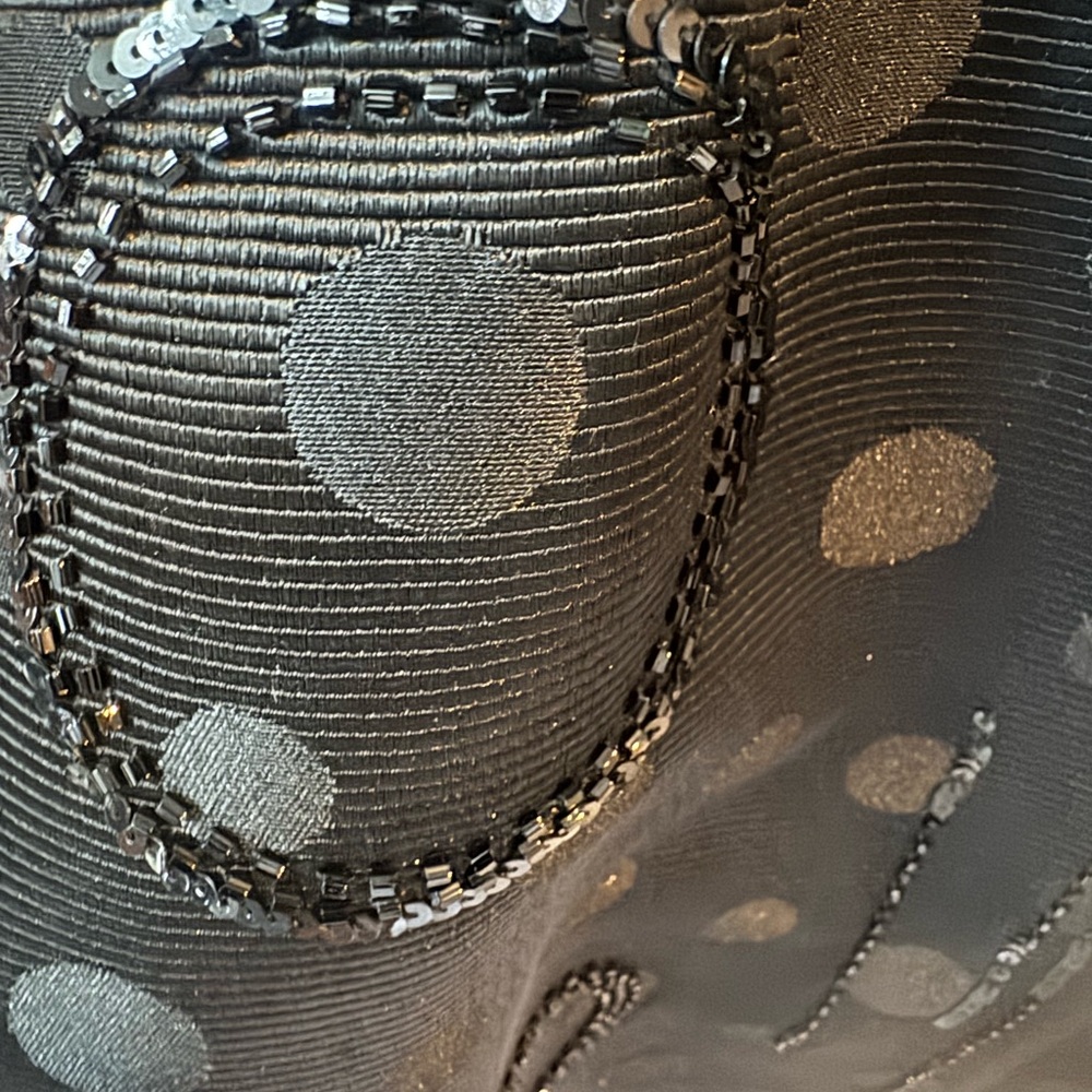 Badgley Mischka Elegant Black Polka Dot Dress 2 - Picture 5 of 12